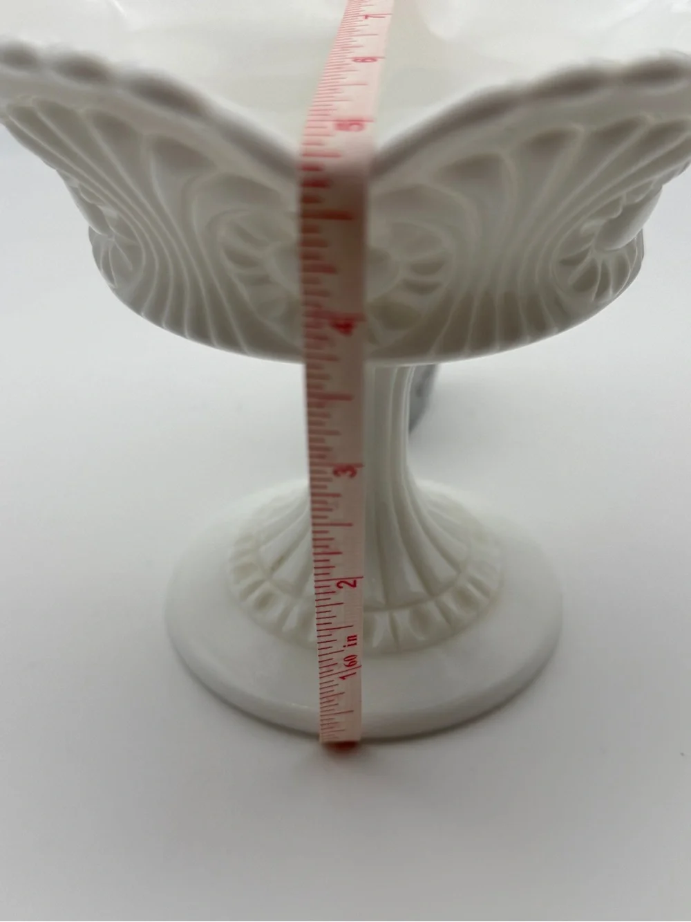 Vintage Fenton Milk Glass Pedestal Compote Dish Signed on bottom RARE